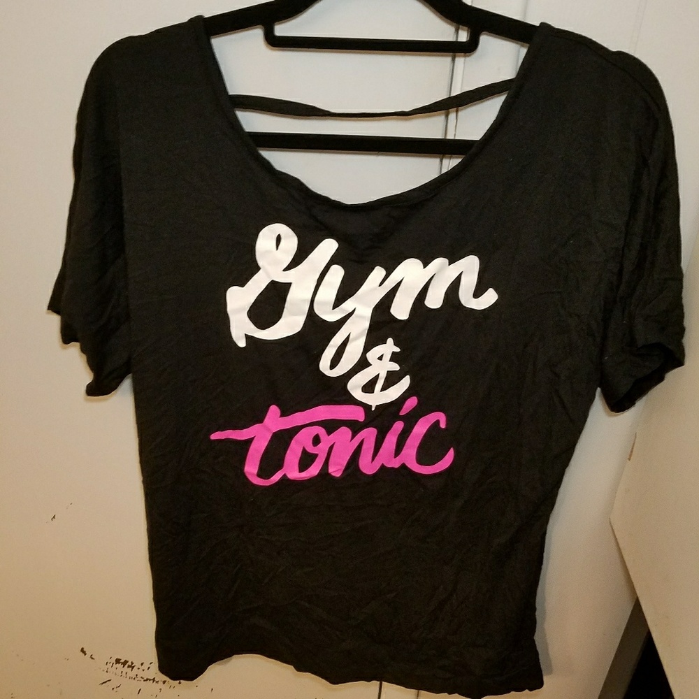 Torrid Gym & Tonic tee open back size 0 NWT